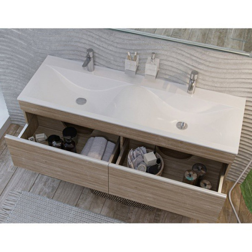 Тумба с раковиной подвесная Velvex Pulsus tpPUL.140-2 140 см с ящиками - фото 3