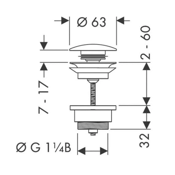 Донный клапан для раковины Hansgrohe золотой - фото 2