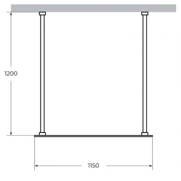 Душевая перегородка Cezares Liberta 115 см профиль черный - фото 2