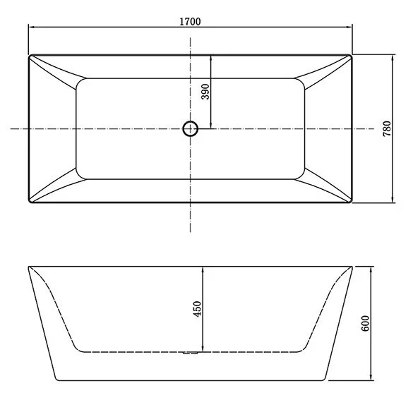 Ванна акриловая Aifol Candy Family, K122778 A05 Matt White, 170 x 78 см, отдельностоящая, белый матовый - фото 2