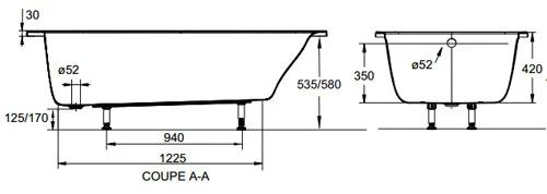 Ванна акриловая Jacob Delafon Odeon UP 180х90 см белая, приставные, встраиваемые - фото 7