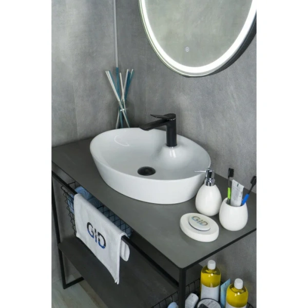 Раковина GID Lago N9436 55 см керамическая, в форме чаши, круглой формы - фото 5