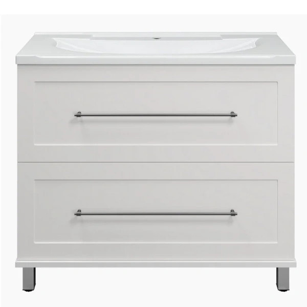 Тумба под раковину напольная Misty Марта 100 см белая - фото 1