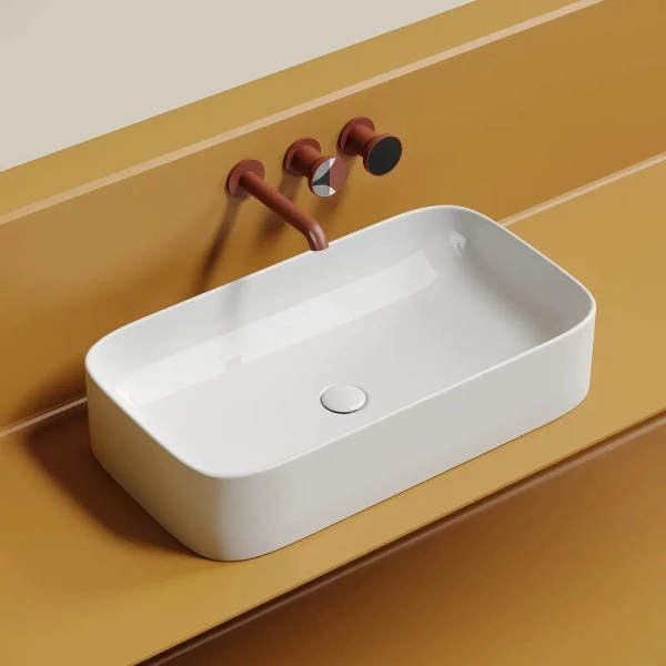 Раковина Ceramica Nova Element 70 см белая глянцевая, в форме чаши, прямоугольной формы - фото 5