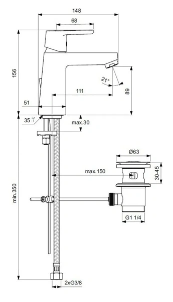 Смеситель для раковины Ideal Standard Vito хром - фото 2