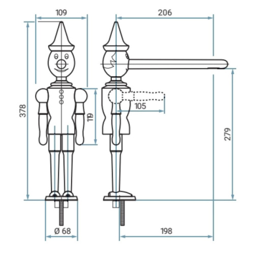Смеситель для кухни Emmevi Pinocchio 1887 - фото 3