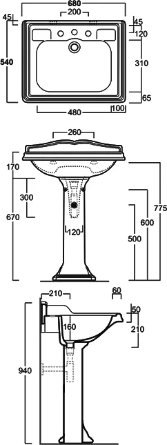 Раковина Simas Arcade 68 см белая, 70 см - фото 6