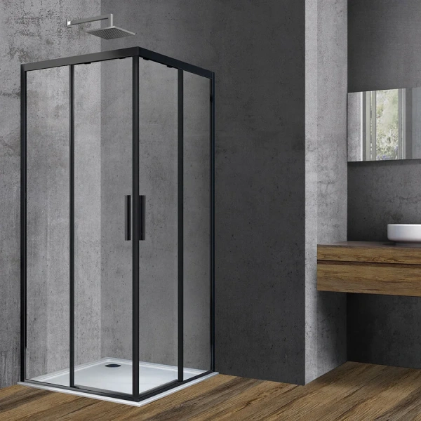 Душевой уголок Vincea Soft 90x90 см черный, черные - фото 4