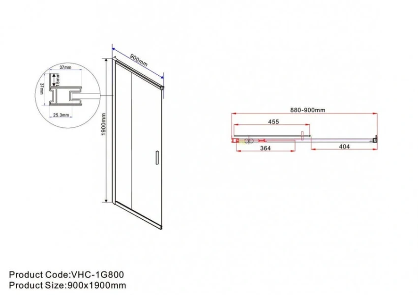 Душевой уголок Vincea Garda 110х90 см профиль черный, стекло тонированное, современные, hi-tech - фото 3