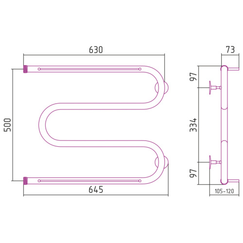 Схема, для систем горячего водоснабжения, для систем отопления, c боковым подключением - фото 5