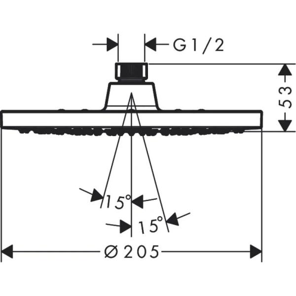 Верхний душ Hansgrohe Vernis Blend 26277 с одним типом струи - фото 2