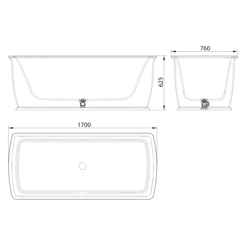 Ванна из искуственного камня Balteco Epoque 170 - фото 3