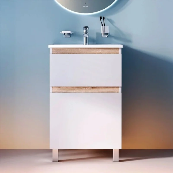 Тумба под раковину напольная Am.Pm X-Joy 55 см белый глянец, белая, комбинированная - фото 7