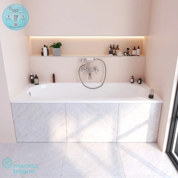 Ванна из литьевого мрамора Marmo Bagno Лючия 180х80 MB-L180-80 - фото 4