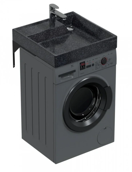 Раковина над стиральной машиной СанТа Юпитер 60 см черная - фото 1