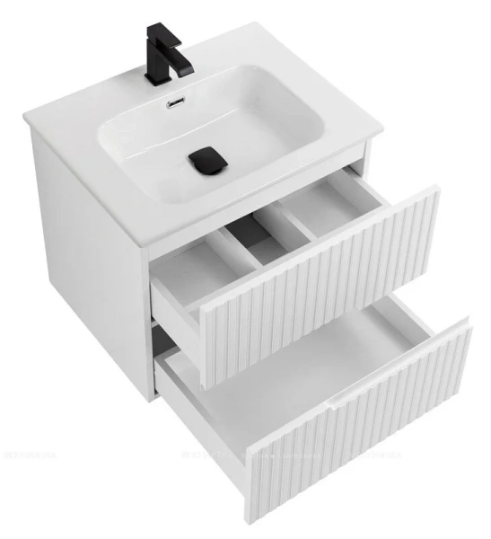Тумба под раковину подвесная Cezares Duet 70 см Bianco Lucido, подвесная, пристенная - фото 4