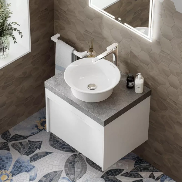 Тумба под раковину подвесная Kerama Marazzi Modula 60 см белая, подвесная, пристенная - фото 4