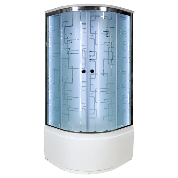 Душевая кабина Deto EM 100x100 см с боковым освещением, с высоким, глубоким поддоном, глубокий поддон - фото 3