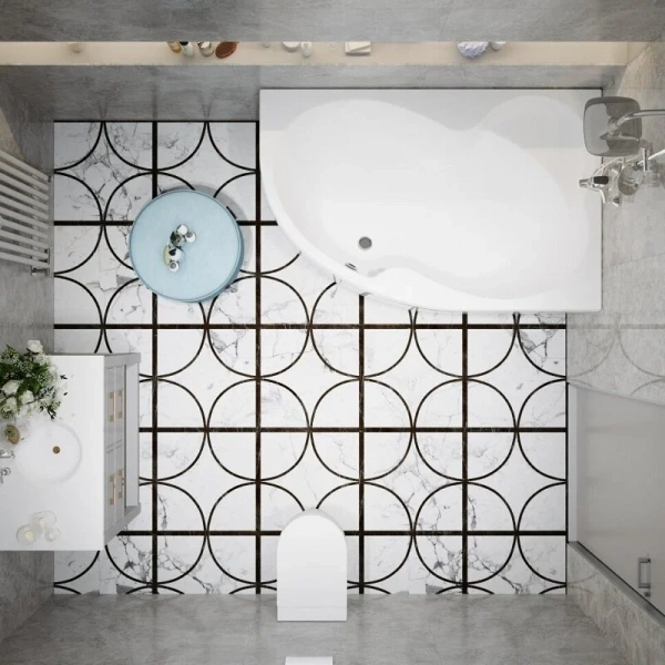 Ванна угловая Тритон Мари 170x110 акриловая OMP Щ0000046123/Щ0000046124 левая/правая, белая, белые - фото 7