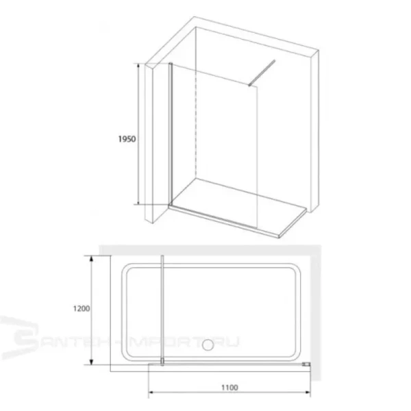Душевая перегородка RGW Walk In 351001011 110 см неподвижная - фото 3