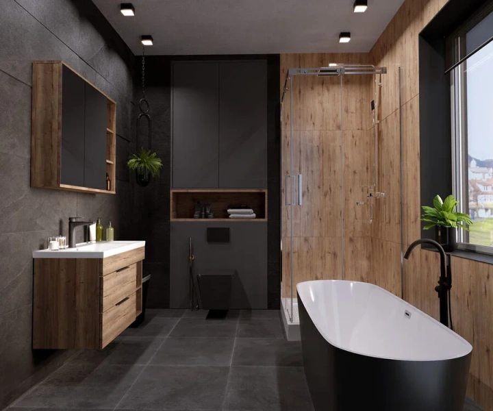 Ванна акриловая Grossman 170x70 см черная, овальные - фото 5