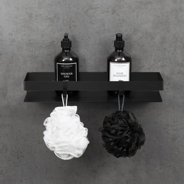 Полочка для ванной Lemark Shelf Line черная - фото 3