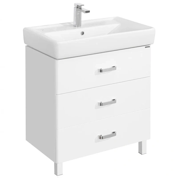 Тумба с раковиной напольная Акватон Америна М 1A169101AM 80 см с тремя выдвижными ящиками