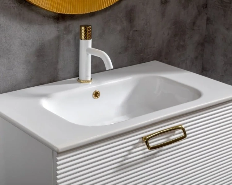 Смеситель для раковины Boheme Stick белый/золото, белые, комбинированные - фото 4