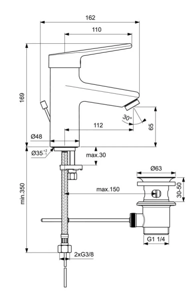 Смеситель для раковины Ideal Standard Ceraplus 2 хром - фото 2