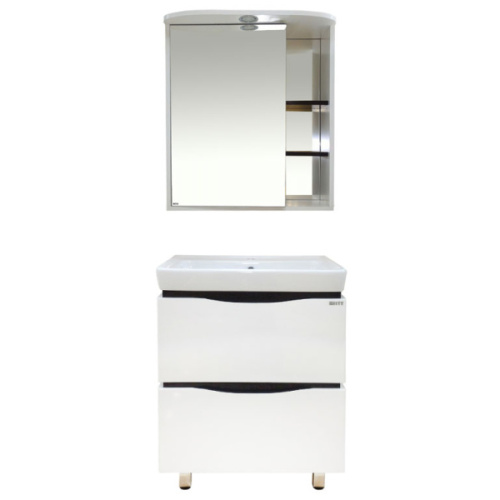 Зеркальный шкаф, зеркало слева, полочки справа, цвет белый/чёрный, Misty Венера, по запросу index_1 - фото 5