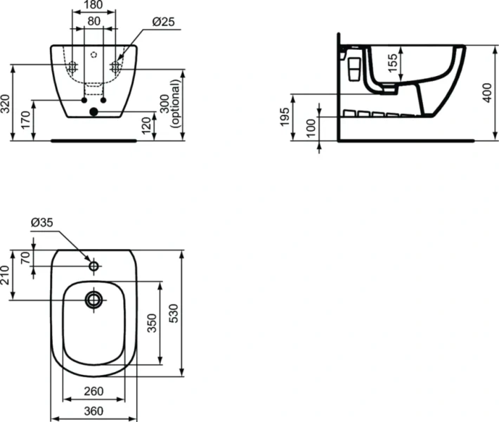Биде с инсталляцией Ideal Standard Prosys Tesi белое матовое - фото 3