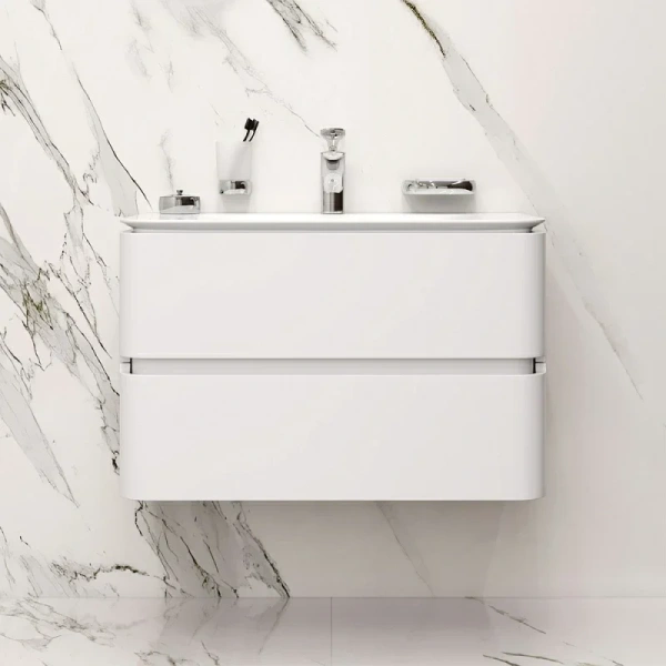 Тумба под раковину подвесная Am.Pm Sensation 80 см белый лак, подвесная, пристенная - фото 4