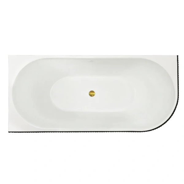 Ванна акриловая Royal Bath Nero RB710302BL-L-GD/RB710302BL-R-GD, 170 x 78 см, левая/правая, цвет белый/черный - фото 1