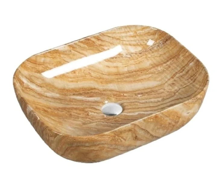 Раковина SantiLine 50 см коричневый мрамор - фото 1