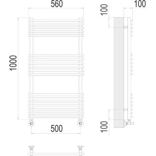 Полотенцесушитель водяной Terminus Ватра П18 500х1000 нержавеющая сталь - фото 3