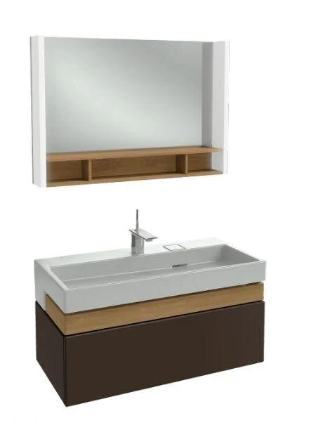 Тумба под раковину подвесная Jacob Delafon Terrace 100 см ледяной коричневый лак, подвесная, пристенная - фото 4