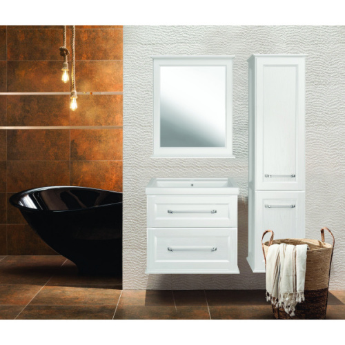 Зеркало ASB-Woodline Венеция 70 см белое/патина серебро, прямоугольные - фото 6