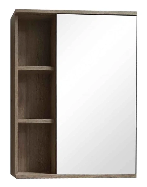 Зеркальный шкаф Grossman Форта 60 см универсальный, темный дуб галифакс - фото 1