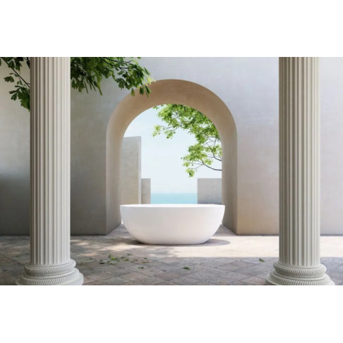 Ванна из искусственного камня Abber Stein 165x78 см белая матовая - фото 2