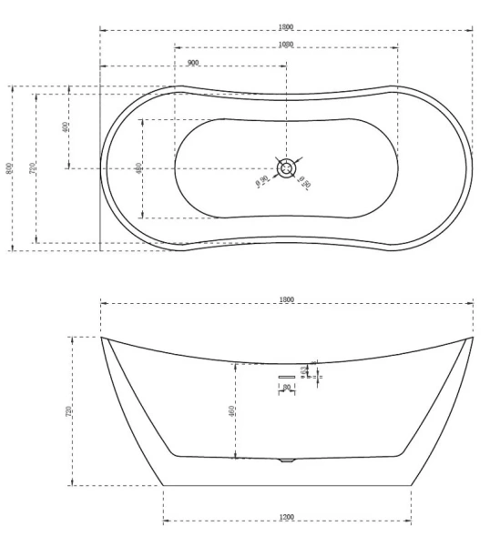 Акриловая ванна Abber 180х80 см овальная, современныe, hi-tech - фото 3