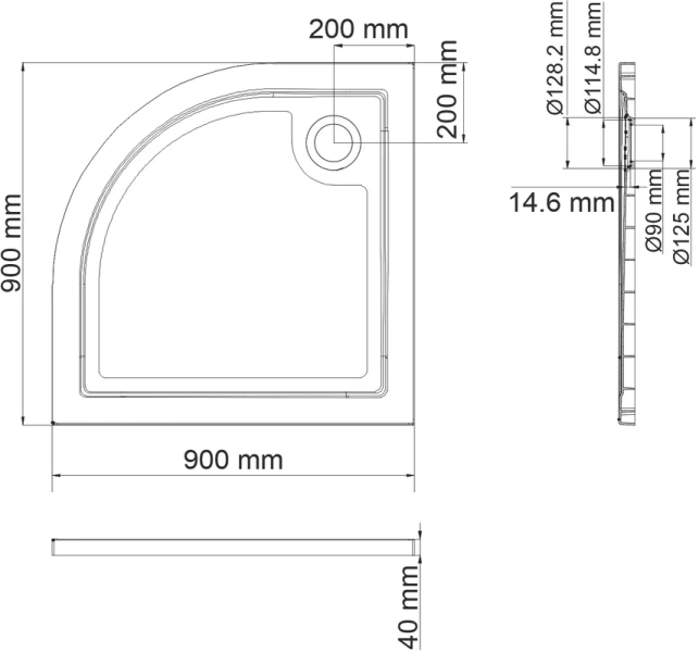 Душевой поддон WasserKRAFT Salm 90x90 см белый - фото 3