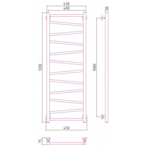Полотенцесушитель водяной Сунержа Сирокко 40х120 см без покрытия - фото 3