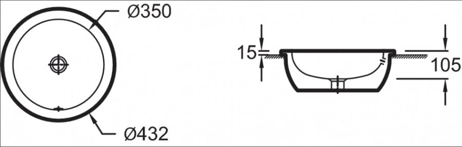 Раковина Jacob Delafon Vox 45 см встраиваемая - фото 2