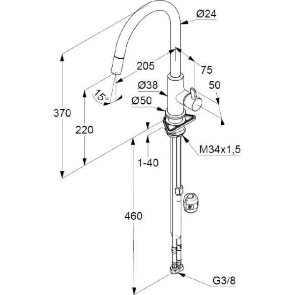 Смеситель для кухни Kludi Bingo Star черный матовый, для кухни - фото 2