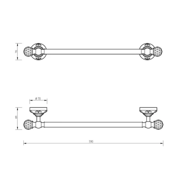 Полотенцедержатель Migliore Cristalia хром - фото 2