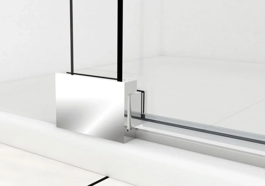 Душевая дверь в нишу Vincea Extra 90 см профиль вороненая сталь, стекло прозрачное, другие - фото 4