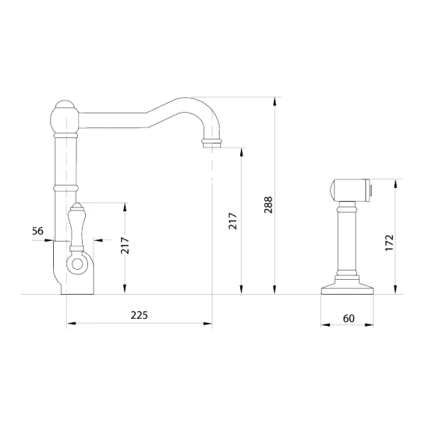 Смеситель для кухни, античное золото, Nicolazzi D.Anglaises, для раковины - фото 2
