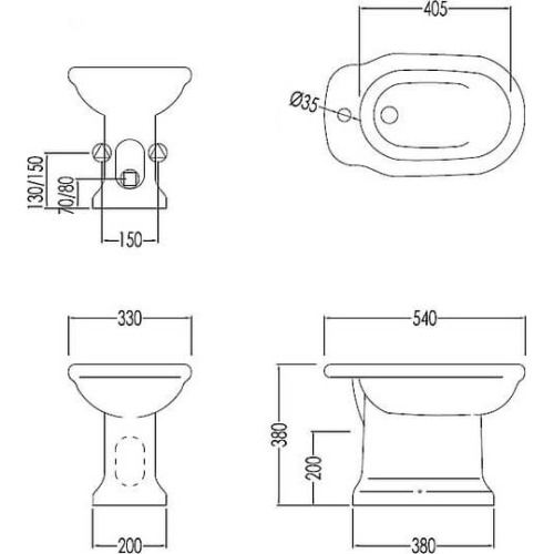 Биде напольное, смеситель на 1 отверстие, цвет чёрный, Devon&Devon Etoile - фото 2