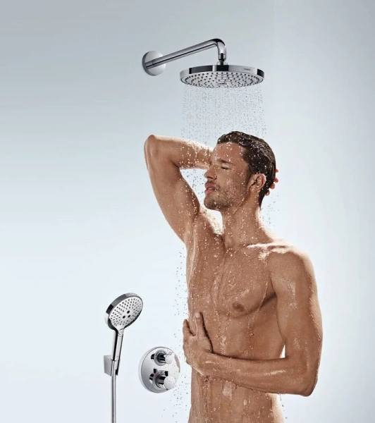 Смеситель для душа Hansgrohe Ecostat S белый матовый, современные, hi-tech - фото 3