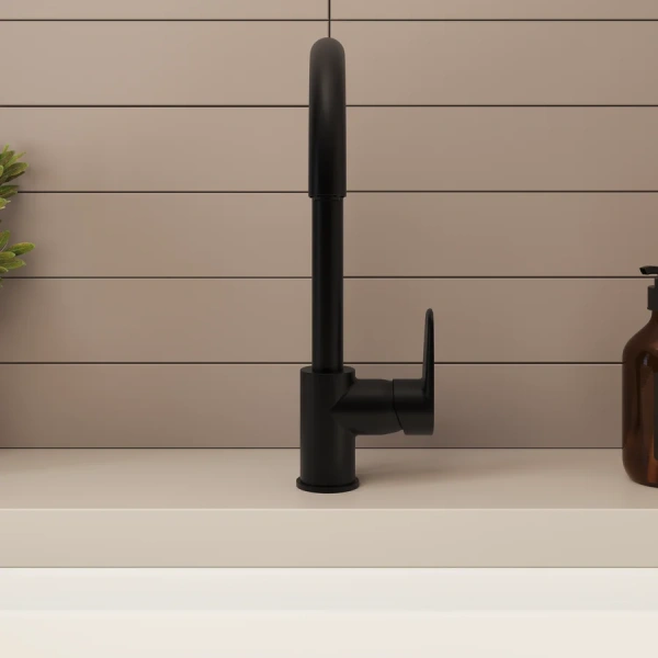 Смеситель для кухни VitrA Flow Soft черный матовый, на мойку, на столешницу - фото 6